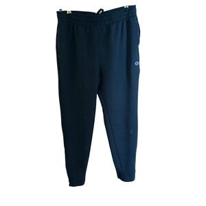 Champion Mens Powerblend Joggers Black Fleece Tapered Sweatpants Size Medium